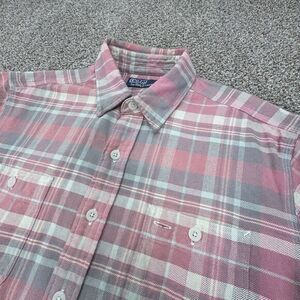 Polo Ralph Lauren Shirt Men's L Shipyard Supply Plaid Short‎ Sleeve Button Down